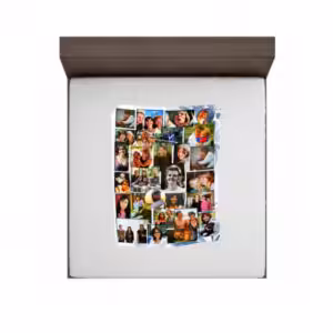 Square Photo fleece Blanket Wrapped in love