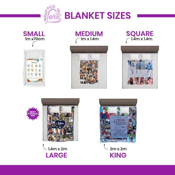 Shop Personalised Photo Fleece Blankets Size Guide Privacy Policy Wrapped In Love Photo Fleece Blankets | Refund and Returns